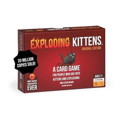 Exploding Kittens Original Edition: 2-5 Players - Ages 7+ Family Card Game | Draw cards, betray your friends, and try not to explode! Great for family game nights, parties, travel, quick 15-minute play.
