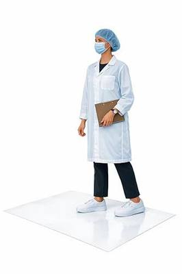 Disposable Cleanroom Adhesive Sticky Floor Mats, 36" x 45", Tacky Peel‑Off Mats, 30 Sheets, 4‑Pack, White
