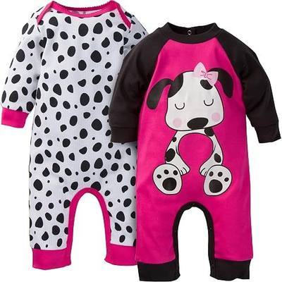 Gerber Baby Girls' 2 Pack Coveralls