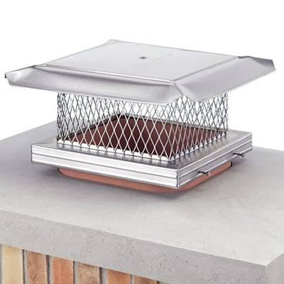HomeSaver Pro 8" x 8" SS Single-Flue Chimney Cap 3/4" Mesh | 3/4" Mesh, Model 14601, Made in the United States.