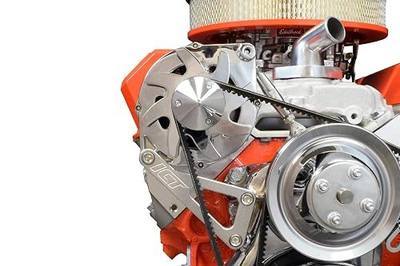 ICT Billet SBC Billet Alternator Bracket Adjustable LWP Small Block Chevy Kit 305 327 350 383 5.0L 5.7L V8 Eight Cylinder Long Water Pump Carburetor V Belt Compatible with Chevrolet 551411