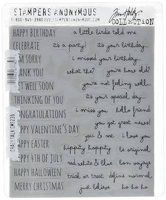 Stampers Anonymous Tim Holtz Cling Stamps 7"X8.5", Crazy Talk