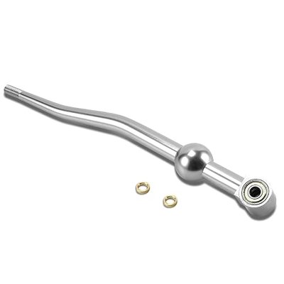 Auto Dynasty Compatible with Civic/Del Sol/CRX/Integra Double Bend Short Throw Shifter (Silver)+5-Speed Gear Knob (Gold)