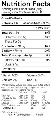 Vienna® Beef Natural Casing Franks 6" 8:1 10 lbs. (Approximately 80 count)