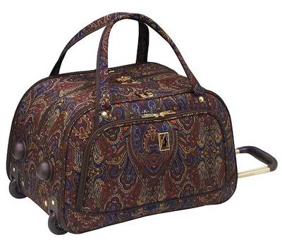 LONDON FOG Soho 19 Inch International Wheeled Club Bag, Brown Paisley, 19-Inch
