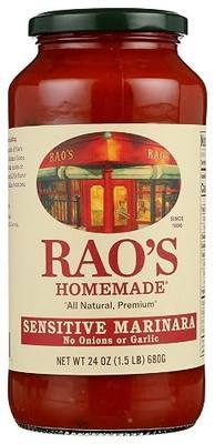 Rao's Homemade Tomato Sauce, Sensitive Formula, 24 oz, Pasta Sauce, Carb Conscious, Keto Friendly, All Natural, Premium Quality, No Onions or Garlic, With Italian Tomatoes & Olive Oil
