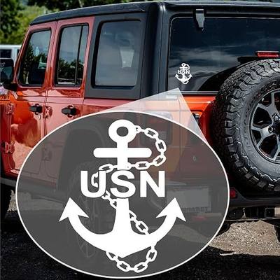 Navy Logo (M23) - 6" Inch Premium Navy Logo Stickers & Decals - Elevate Your Vehicle with Fade-Resistant, Eco-Friendly, & Weather-Proof Vinyl Decal Sticker for Car, Truck, & Laptop