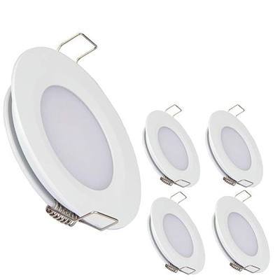 acegoo RV Recessed Ceiling Light 2-3/4” Full Aluminum 12V Dimmable LED Puck Light for Campervan Truck Caravan Boat Roof Under Cabinet Lighting, Flush Mount Cutout 2-1/4" (White,Warm White) 4 Pack