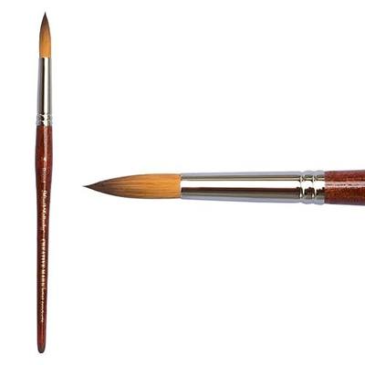 Creative Mark Mimik Kolinsky Watercolor Brush - # 14 Round - Short Handle Synthetic Paint Brush - Handmade in Germany - Synthetic Sable Paint Brushes for Professional Artists - Animal-Friendly