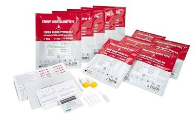 Eldoncard Blood Typing Kit, 10 Test Pack | Rapid Blood Typing, Determine A, O, B, RHS-D Negative & Positive Groups, Accurate Home Blood Type Test, Home Health Tests