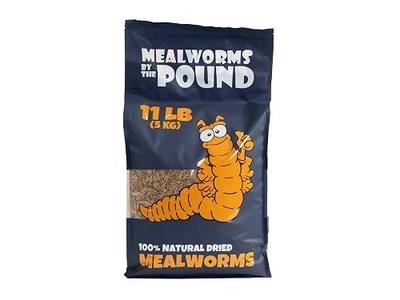 Premium Dried Mealworms for Chickens, Ducks & Wild Birds – High Protein Chicken Treats – 100% Natural, Non-GMO, No Fillers – Supports Feather Growth & Natural Foraging – Resealable Bulk Bag (11 lb)