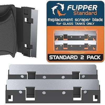 Flipper Standard Aquarium Algae Remover for Fish Tank Cleaner Replacement Blades, Pack of 2 - Glass Scraper Blades for Cleaning Kits - Water Cleaning Accessory