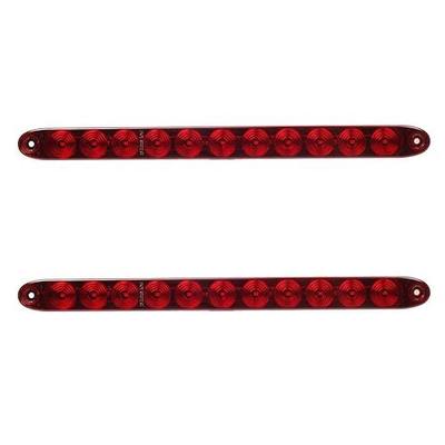 Partsam 2PCS Red 15" 11 LED Trailer Light Bar Sealed Stop Turn Tail Park Third 3rd Brake Light Truck Trailer Marker ID Bar Waterproof DOT Compliant
