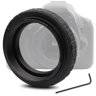 Astromania T2 T Ring Telescope Photo Camera Adapter for Canon EOS DSLR/SLR | Black Anodized Aluminum Alloy,Equipped with Hex Wrench,For Bayonet to T2 Thread,Achieve Astrophotography,9.8mm Optical Length
