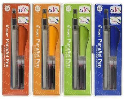 PILOT Parallel Calligraphy Pen Set, 1.5 mm, 2.4 mm, 3.8 mm and 6 mm with Bonus Ink Cartridge (P9005SET)
