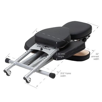 STRONGLITE Portable Massage Chair Ergo Pro II - Ultra-Strong, Lightweight, Foldable Tattoo Spa Chair with Wheels & Carry Case (600lbs Working Weight), Burgundy