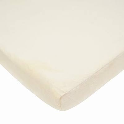American Baby Company Heavenly Soft Chenille Fitted Pack N Play Playard Sheet 27" x 39", Warm and Cozy Chenille Pack and Play Sheet, Cream, for Boys and Girls, Fits Most Mini Crib Mattresses