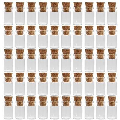 Clear Glass Jars Bottles 50 Pack Mini, Tiny, Cork Stoppers, Arts & Crafts, Projects, Decoration, Party Favors, 18mm x 10mm Diameter