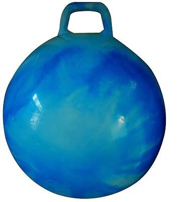 AppleRound Hippity Hoppity Hop Ball, Sit-on Bouncy Ball with Handle, 20in/50cm Diameter for Children Age 7-10, Space Hopper Hopball, Pump Included, Cloud Colors (Blue)