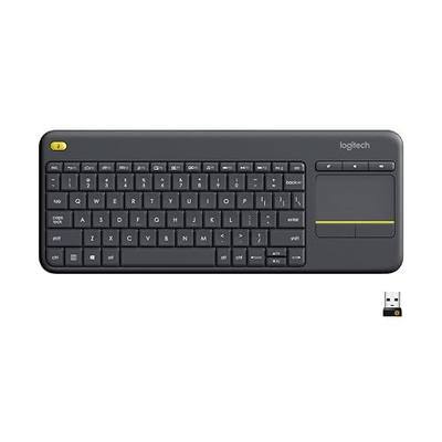 Logitech K400 Plus Wireless Touch TV Keyboard for Media Control - Black | Easy meadia control, built-in touchpad, HTPC for PC-connected TV, compatible with Windows, Android, Chrome OS, Laptop, Tablet