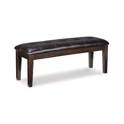 Signature Design by Ashley Haddigan Traditional Upholstered Dining Room Bench, Dark Brown