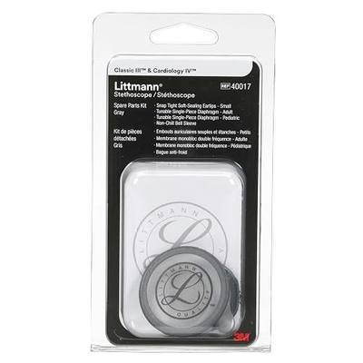 3M Littmann Stethoscope Spare Parts Kit – Gray, Compatible with Classic III™, Cardiology IV™, CORE Digital, Includes Eartips, Adult & Pediatric Diaphragms, Non-Chill Bell Sleeve, 40017