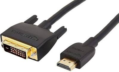 Amazon Basics HDMI to DVI Adapter Cable, Bi-Directional 1080P, Gold-Plated Connectors, 10 ft/3 m, Black