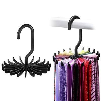 IPOW 2 Pack Updated Twirl Tie Rack Belt Hanger Holder Hook for Closet Organizer Storage