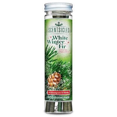 Scentsicles White Winter Fir Scented Christmas Ornaments | 6 Sticks and Hooks Total