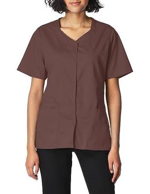 WINK WonderWORK Women's Short Sleeve Snap Front Scrub Top