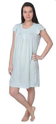 Beverly Rock Women's Cotton Blend Floral Print Short Sleeve Knit Nightgown