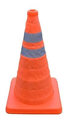 12-Inch Collapsible Traffic Safety Cone, Reflective Pop Up Roadside Barrier | Multi purpose cone for work area protection, emergency car kits and construction sites. High visibility orange.