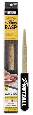 Kutzall Original 6" Warding Hand Rasp - Fine, Wood Rasp/File Used for Woodworking & Shaping, W/Ergonomic Soft Grip Handle, Abrasive Tungsten Carbide Coating - 11" (279.4mm) Overall Length - WD6170