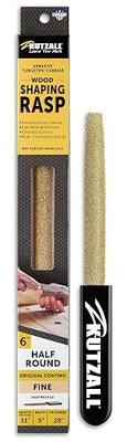 Kutzall Original 6" Half-Round Hand Rasp - Fine, Wood Rasp/File for Woodworking & Shaping, W/Ergonomic Soft Grip Handle, Abrasive Tungsten Carbide Coating - 11" (279.4mm) Overall Length - HR6170