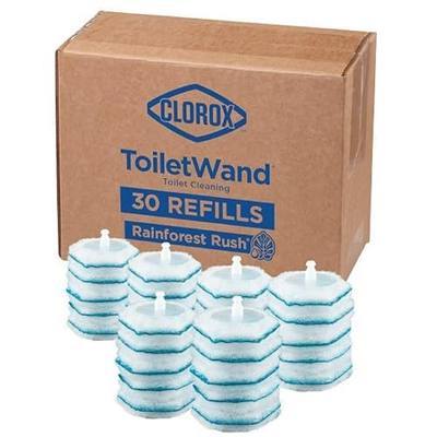 Clorox ToiletWand Disposable Toilet Cleaner Refills, Rainforest Rush Scent, 30 Count, Kills 99.9% of Germs, Touch-Free Toilet Cleaning