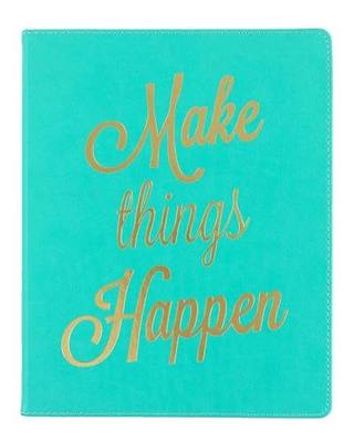 Eccolo World Traveler Desk Size Journal, 256 Lined Page Notebook, 8-x-10-inch, Seafoam Make Things Happen