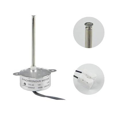 CHANCS TYC-40 AC 12V Small Synchronous Gear Motor 5RPM CW/CCW Inner-Screw Shaft Shaft Length 74MM for Christmas Decoration