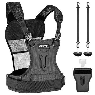 FOMITO Multi Camera Carrying Chest Harness System Vest with Side Holster for Canon 6D 600D 5D2 5D3 Nikon D800 D600 D300 D7000 D90 Sony A7S A7R A7S2 Panasonic Olympus DSLR