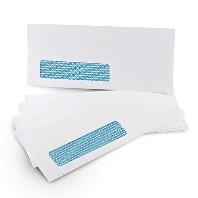 Aimoh 500#10 Single Left Window SELF Seal Security Envelopes - Super Strong Quick-Seal Self Sealing Closure, Security Tinted, Size 4-1/8 x 9-1/2 Inches, 24 LB - 500 Count (35210)