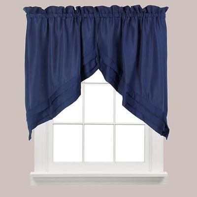 SKL Home Holden Curtain Tier Pair, 57" x 30", Navy, 2 Count
