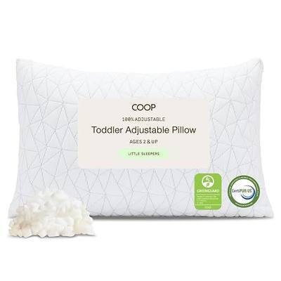 Coop Home Goods Original Toddler Adjustable Pillow, Soft, Breathable, 19" x 13" Washable Mini Bed Pillow with Premium Memory Foam and Zippered Cover, CertiPUR-US/GREENGUARD Gold