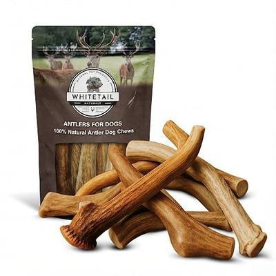 WhiteTail Naturals Whole Deer Antlers for Dogs, 1 lb Bulk Pack, 4-5 Ct | For Medium & Large Aggressive Chewers - Naturally Shed - Wild Sourced - Grade A - Long Lasting - Crafted in USA
