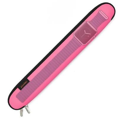 Neoprene Protective Sleeve for Apple Watch 38mm to 44mm Series 6, SE, 5, 4, 3, 2, and 1 - Protective Storage Carrying Case with Dual Zipper for Charging (Pink)