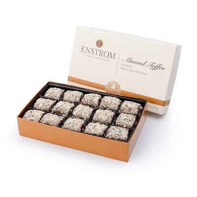 Enstrom Milk & Dark Chocolate Almond Toffee Petites 15oz | Bite-size, Gluten Free, Kosher Dairy, All Natural
