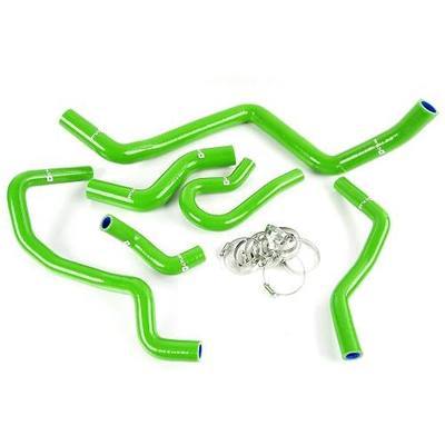 G-PLUS 6 PCS Silicone Radiator Hose Kit w/Clamps Compatible With Honda Civic 1.6l Sohc D15 D16 EG EK 1992-2000, Green Radiator Coolant Hose Pipe Kit