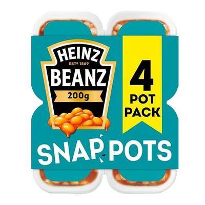 Heinz Beans Snap Pots, 4 count, 800 g