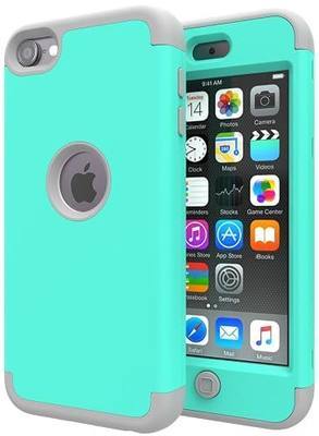 iPod Touch 7 Case,iPod Touch 6 Case,SLMY(TM)Heavy Duty High Impact Armor Case Cover Protective Case for Apple iPod touch 5/6/7th Generation Green/Gray