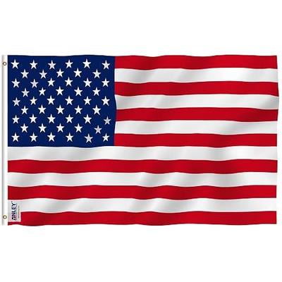 Anley Fly Breeze 3x5 Foot American National Polyester Flag - Vivid Color and Fade proof - Canvas Header and Double Stitched - The US National Flags with Brass Grommets 3 X 5 Ft