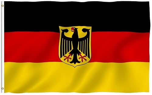 ANLEY Fly Breeze 3x5 Foot German State Ensign Flag - Vivid Color and Fade Proof - Canvas Header and Double Stitched - Germany Eagle Flags Polyester with Brass Grommets 3 X 5 Ft