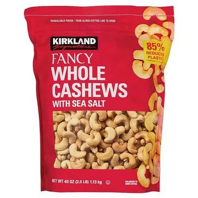 Kirkland Signature Premium Fancy Salted Cashews 40 Oz - Pack of 2